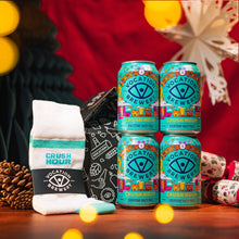 Load image into Gallery viewer, Crush Hour Beer &amp; Socks Gift Set | Hazy Pale Gift Pack | 4 x 330ml &amp; Socks - Vocation Brewery
