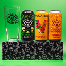 Load image into Gallery viewer, Vocation Pale Ale Heroes Gift Set | Pale Ale Gift Pack | 3 x 440ml Cans &amp; Glass - Vocation Brewery
