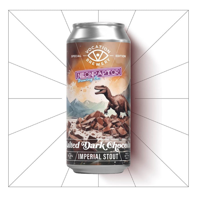 Vocation x Neon Raptor | Salted Dark Chocolate Imperial Stout | 10.8% 440ml - Vocation Brewery